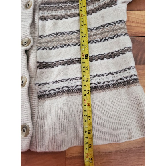 Faherty Cream and Brown Striped Cardigan - Picture 9 of 9